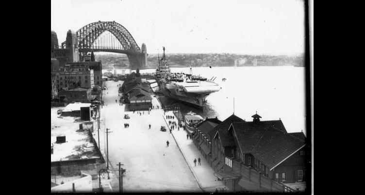 HMAS Formidable docked in 1945