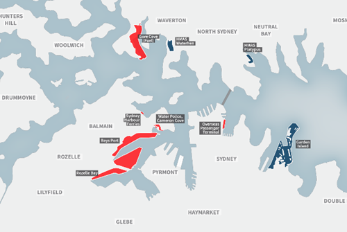 Map of today's working ports