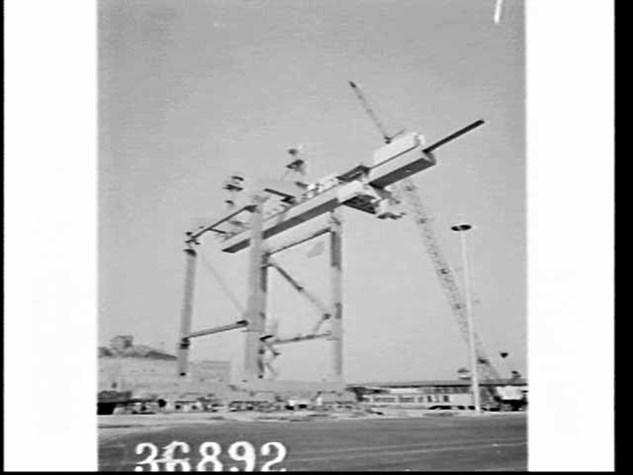 Crane used to build container facility
