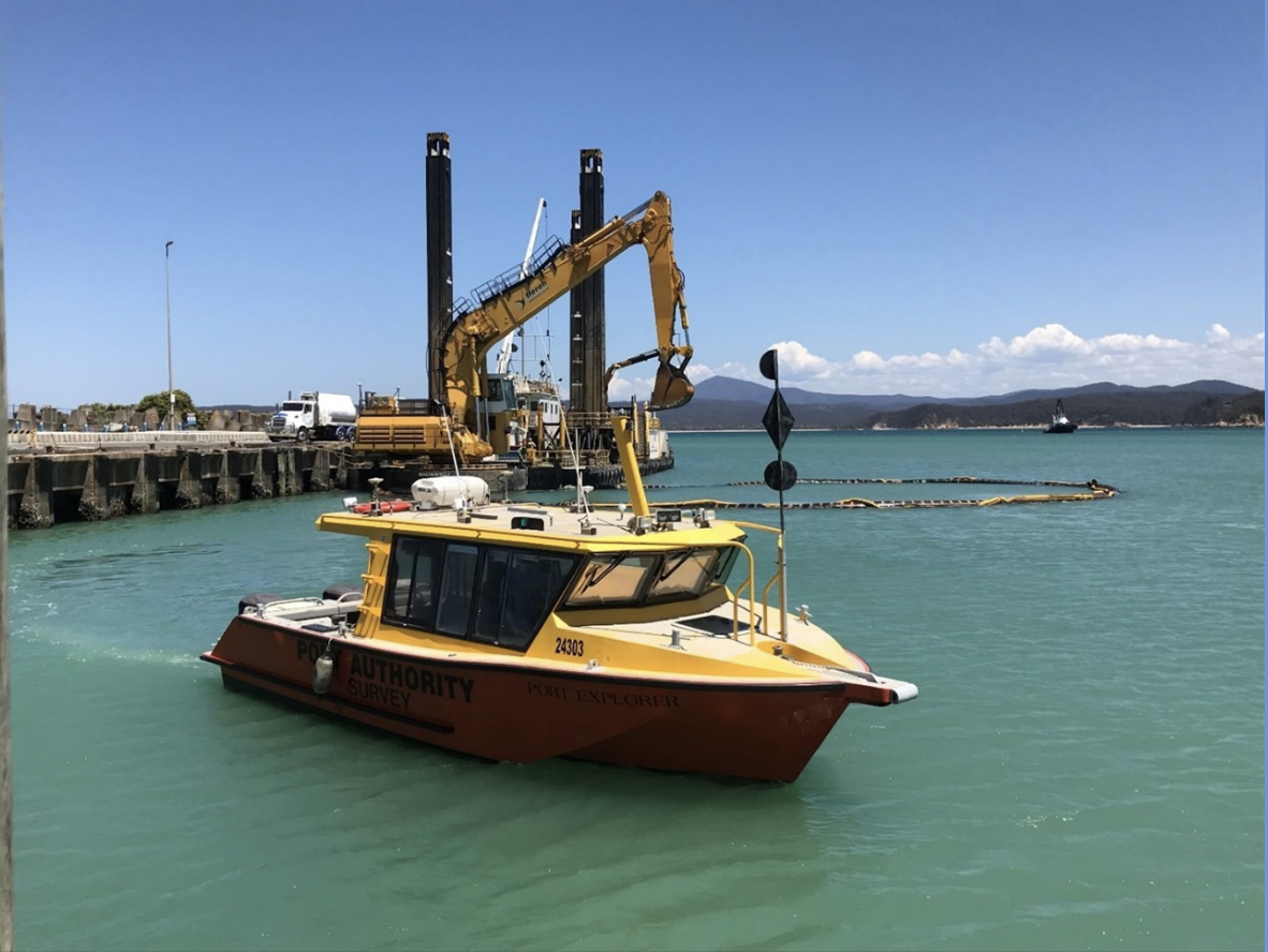 Port Explorer survey vessel conducting contract survey works in Eden NSW