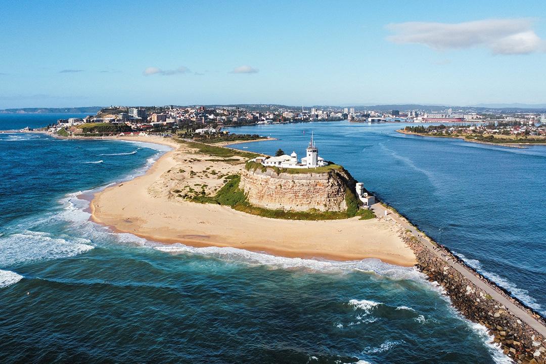 aerial view of Nobbys-Whibayganba headland