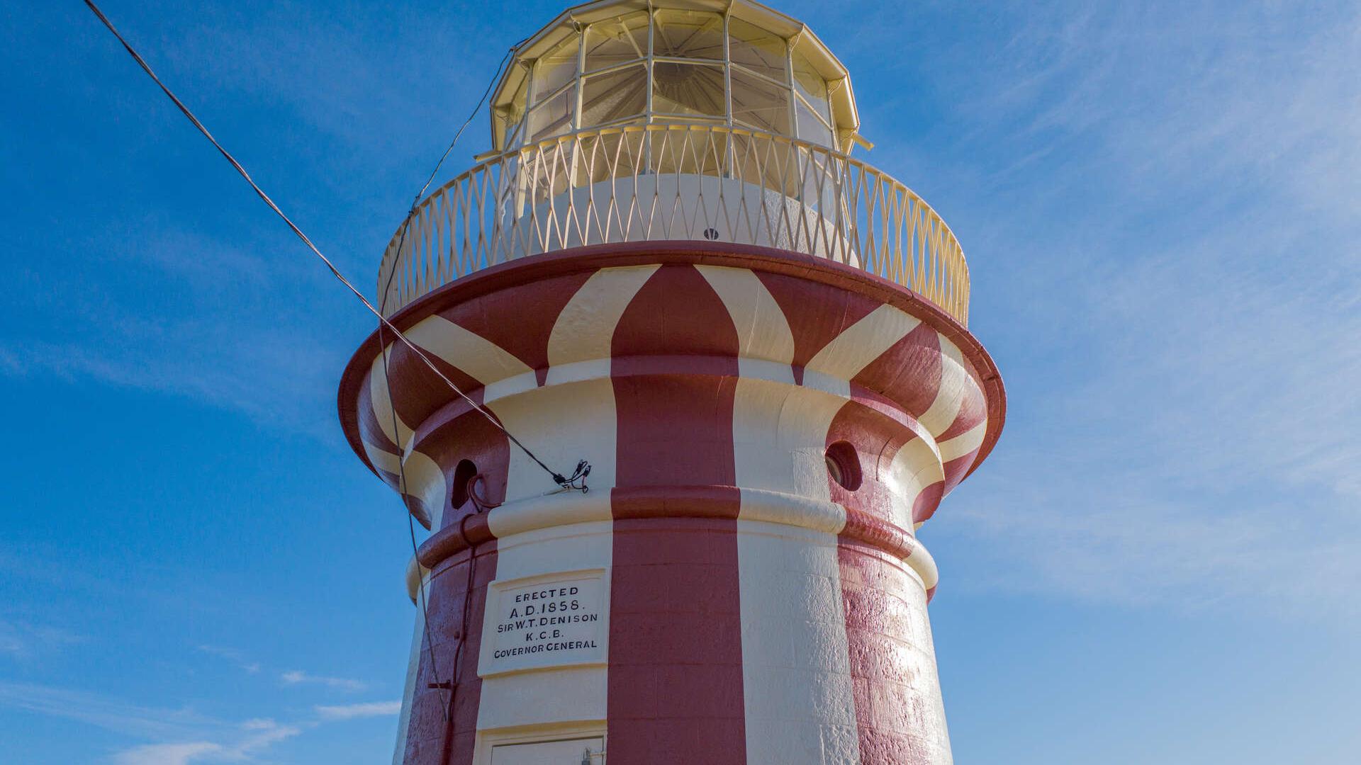 Close up of top of Hornby Lighthouse after restoration