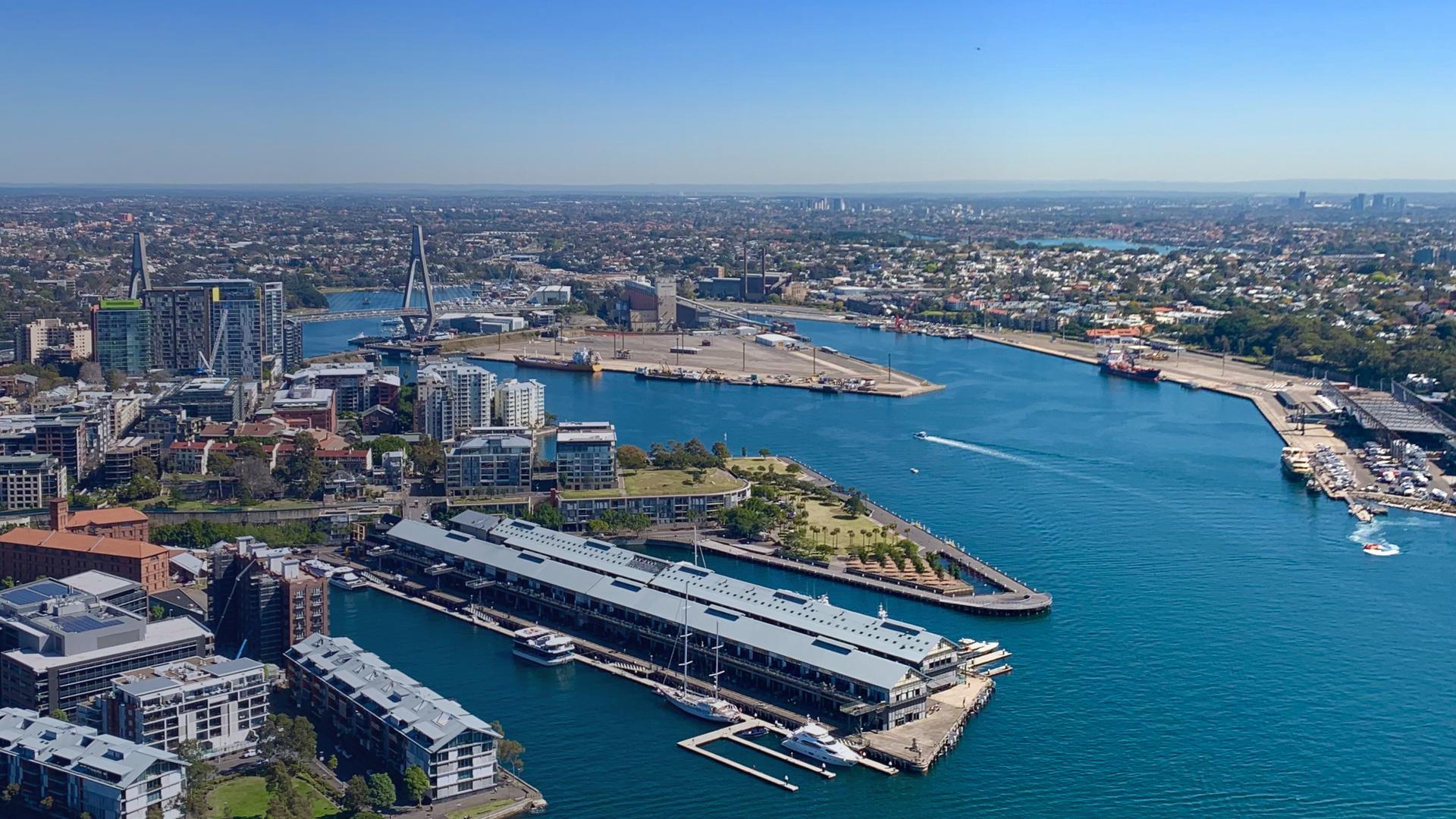 Aerial of Pyrmont and Glebe Island