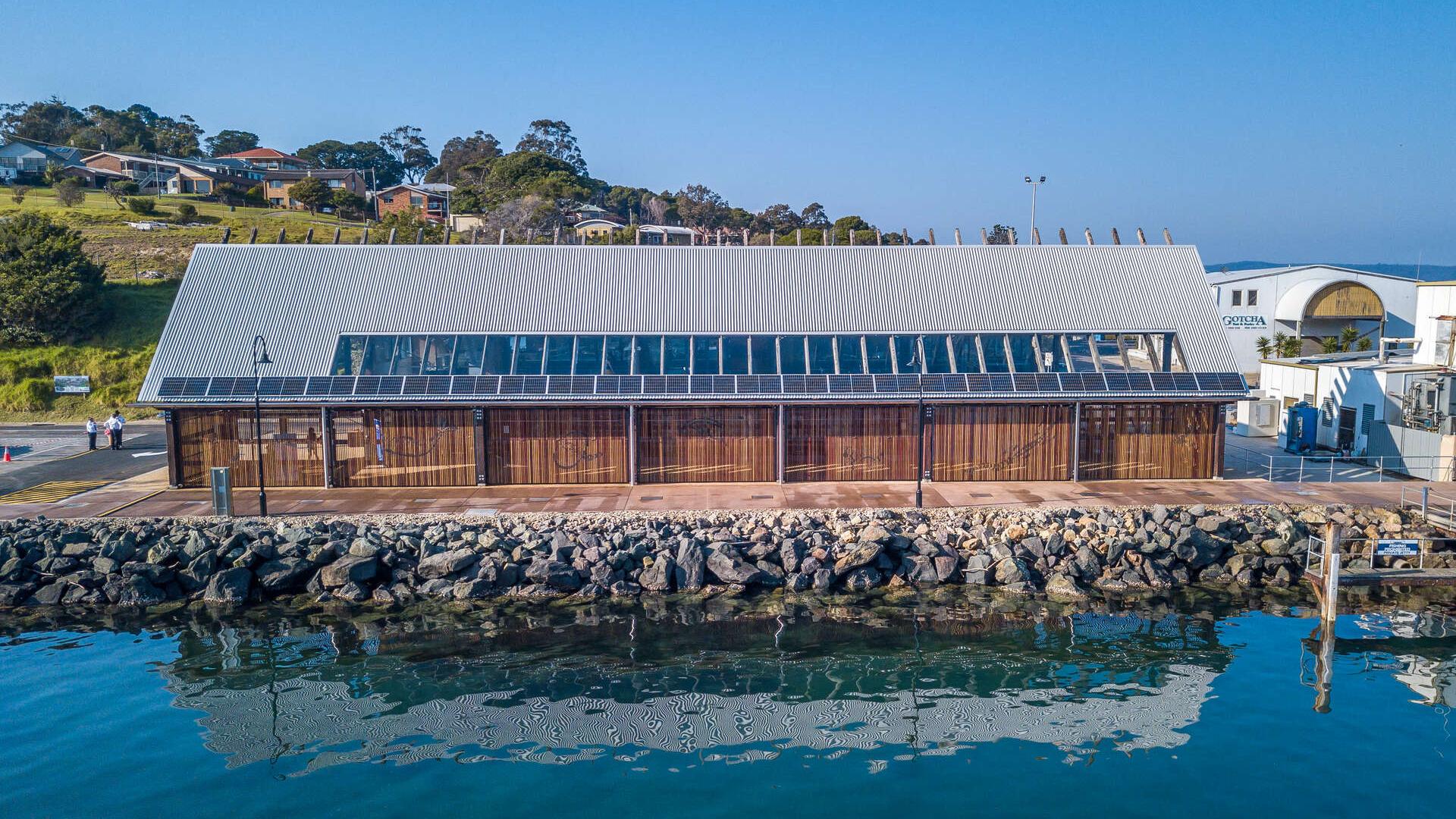 Eden Welcome Centre on the edge of the water