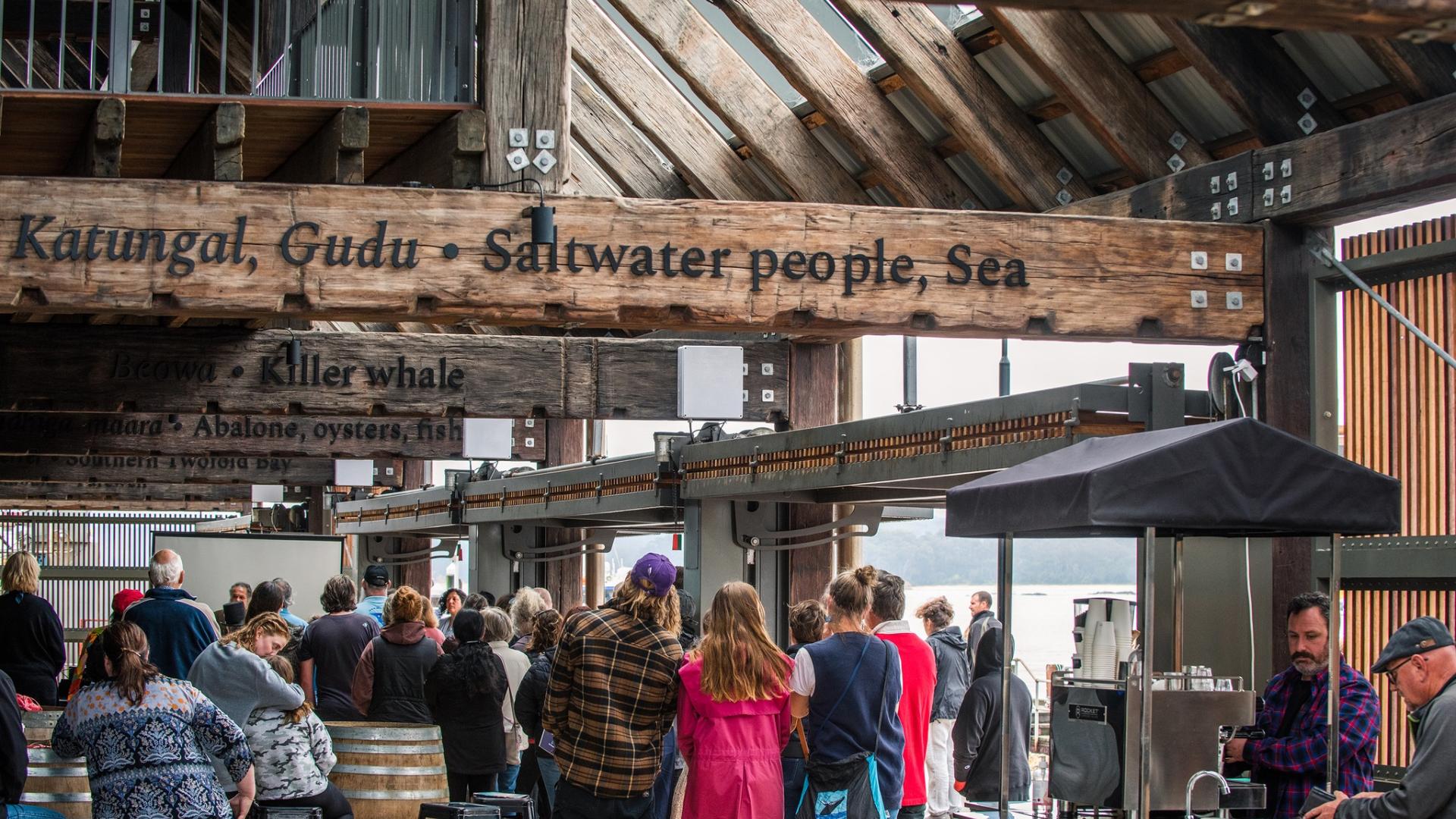 Attendees at the Eden Whale Festival