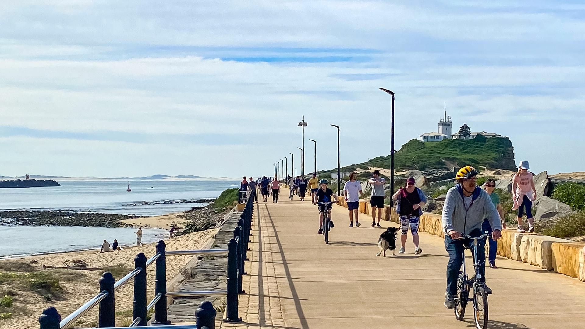 Photo of pedestrians at Macquarie Pier
