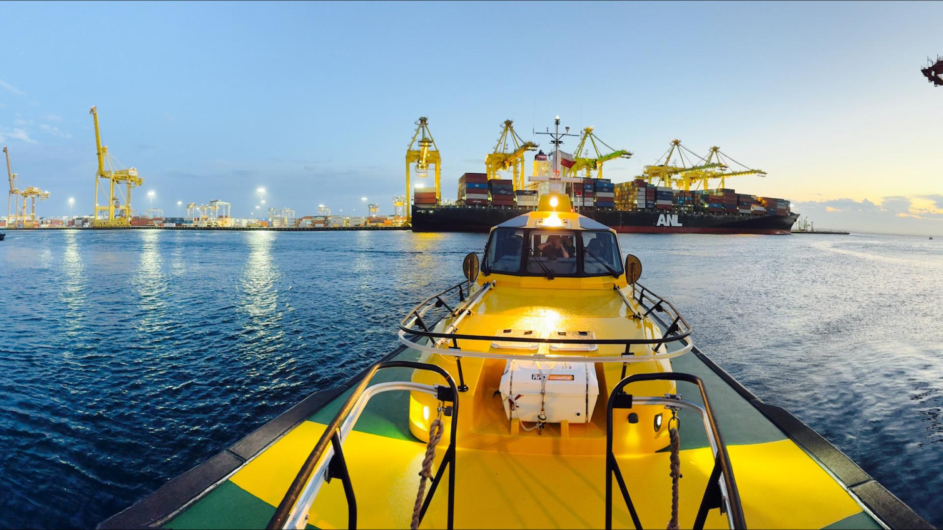 Port Botany cutter at sunset