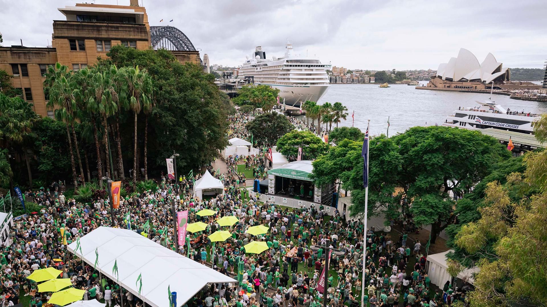St Patricks Day Sydney Harbour Circular Quay